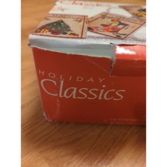 Signature Holiday Classics Ceramic Mugs Cups 79250 Under The Tree Set of 4 - Picture 3 of 11